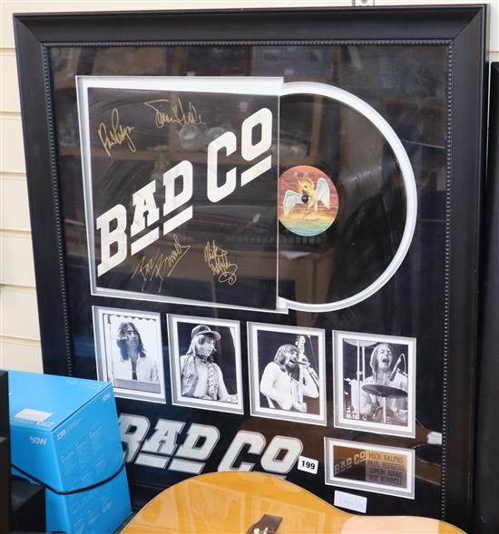 Bad Company, Swan song signed album, framed